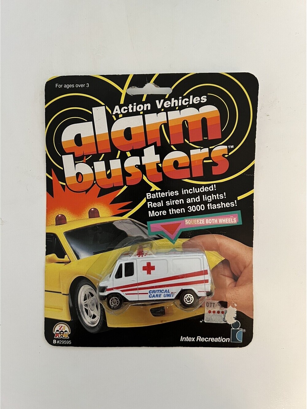 1989 Vintage Alarm Busters Ambulance #29595 Siren & Lights Battery Operated *NEW